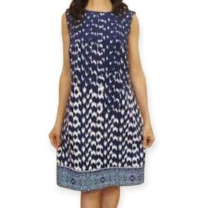AB Studio Dark Blue and White Dress SZ.16 EUC.